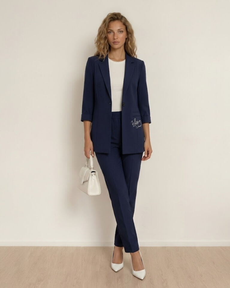 Sofia Yazlık Blazer Ceket & Pantolon Takım - LACİVERT