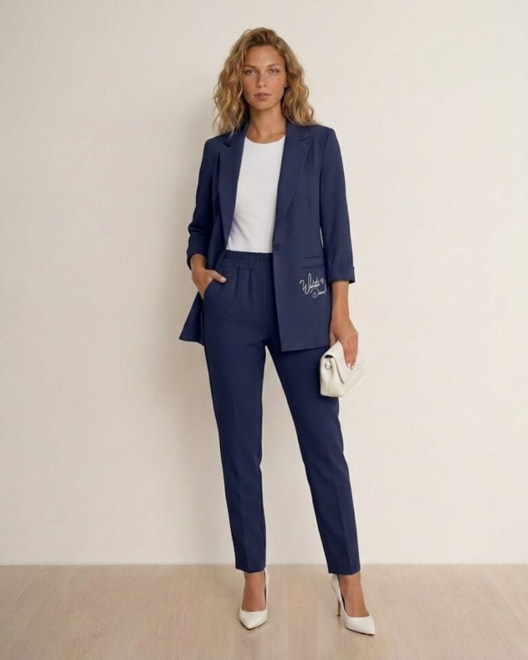 Sofia Yazlık Blazer Ceket & Pantolon Takım - LACİVERT