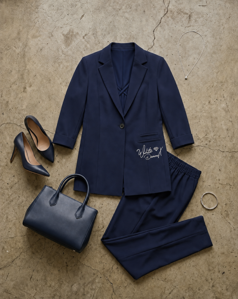 Sofia Yazlık Blazer Ceket & Pantolon Takım - LACİVERT