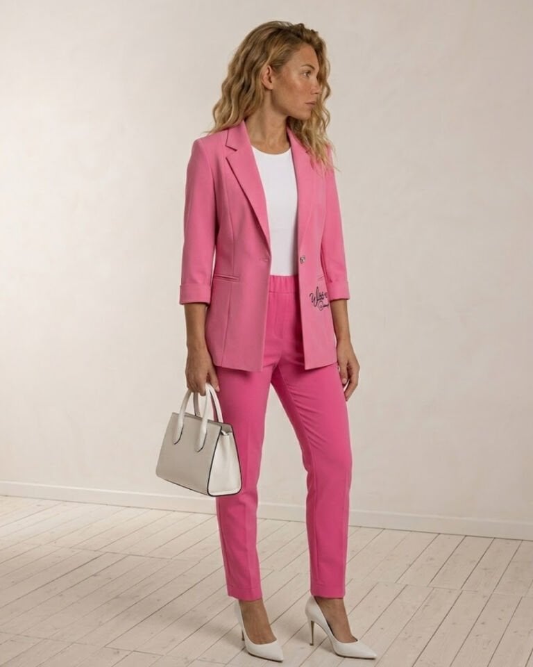 Sofia Yazlık Blazer Ceket & Pantolon Takım - PEMBE