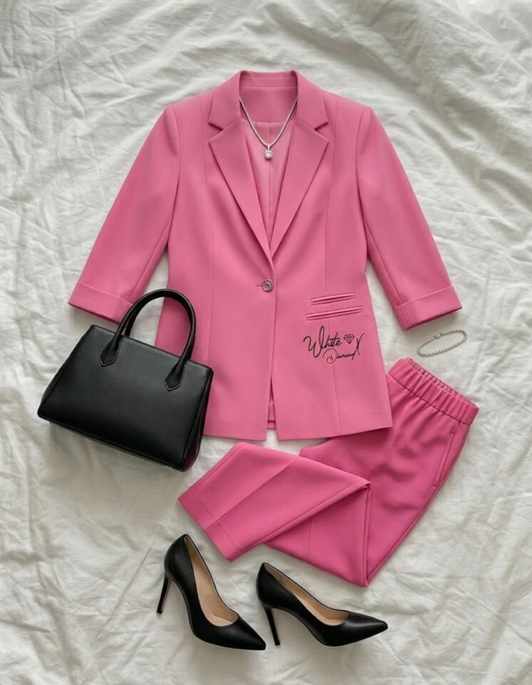 Sofia Yazlık Blazer Ceket & Pantolon Takım - PEMBE