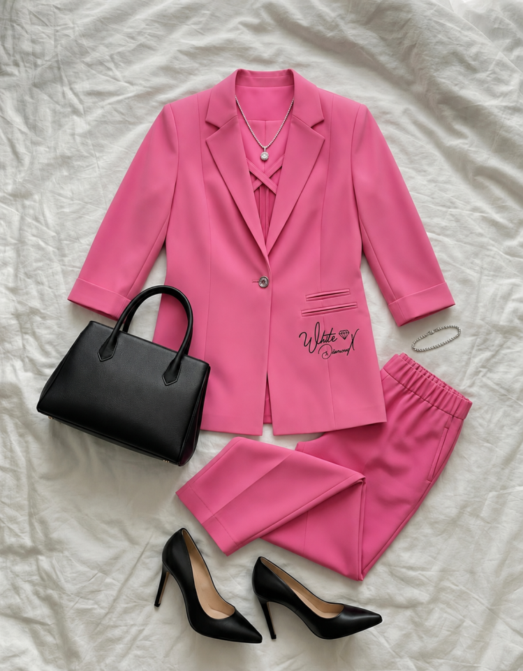 Sofia Yazlık Blazer Ceket & Pantolon Takım - PEMBE