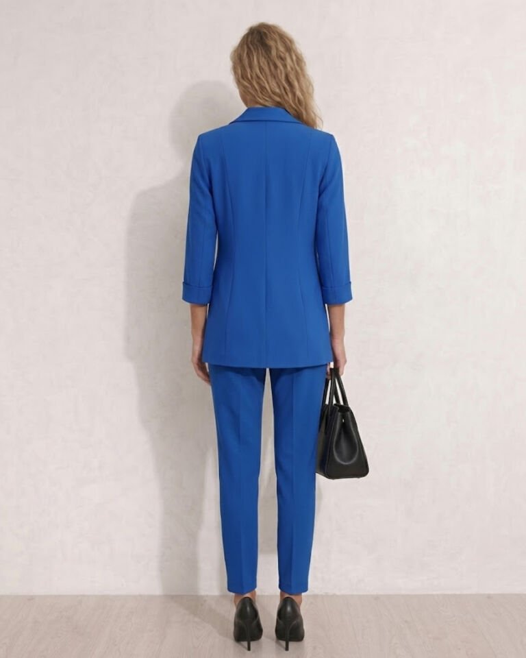 Sofia Yazlık Blazer Ceket & Pantolon Takım - SAKS MAVİ
