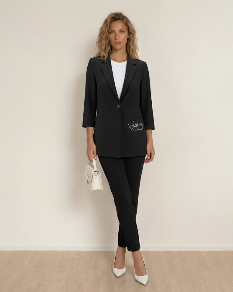 Sofia Yazlık Blazer Ceket & Pantolon Takım - SİYAH
