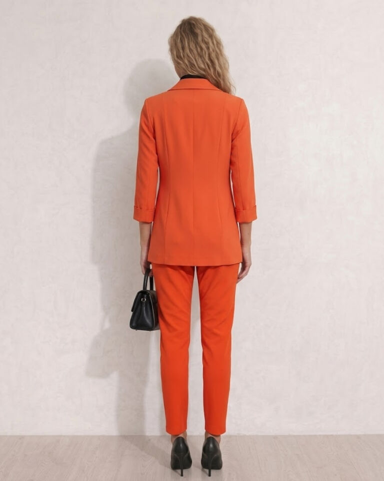 Sofia Yazlık Blazer Ceket & Pantolon Takım - TURUNCU