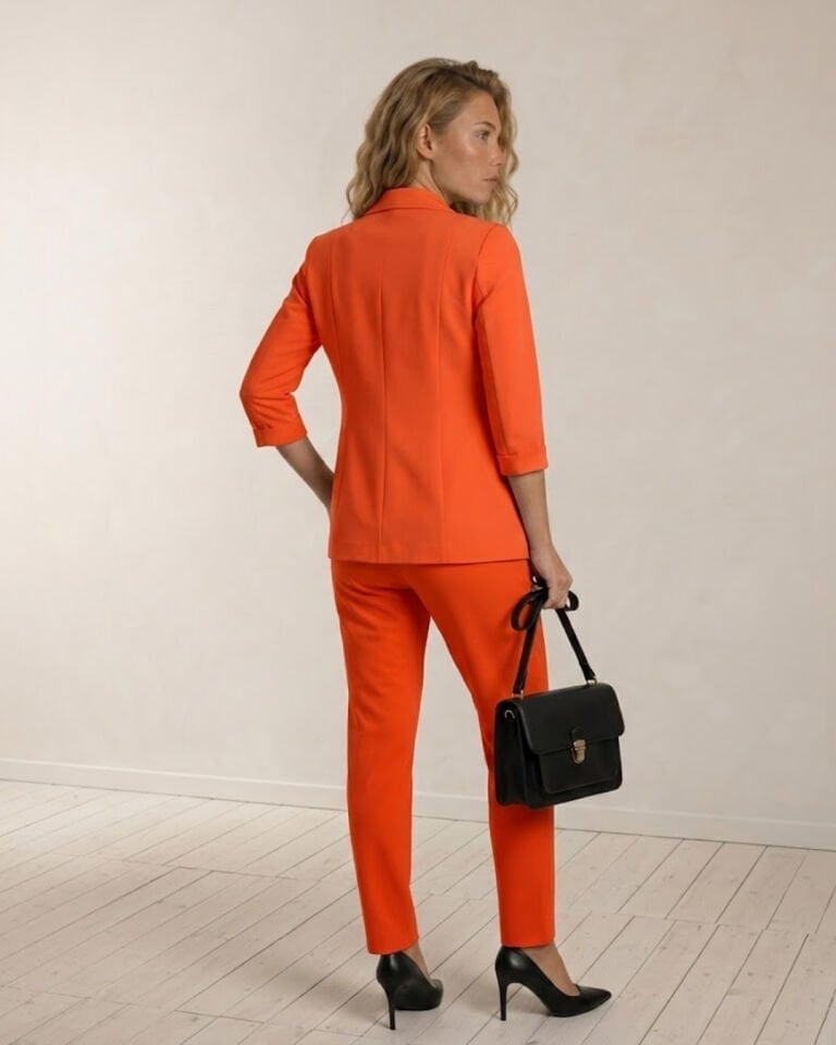 Sofia Yazlık Blazer Ceket & Pantolon Takım - TURUNCU