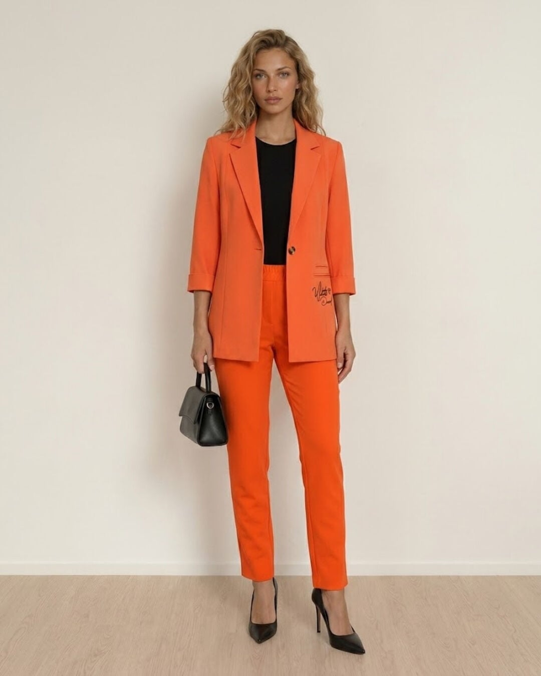 Sofia Yazlık Blazer Ceket & Pantolon Takım - TURUNCU