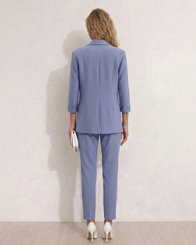 Alice Yazlık Blazer Ceket & Pantolon Takım - BUZ MAVİ