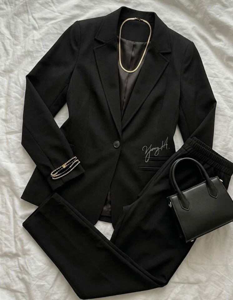 Alice Yazlık Blazer Ceket & Pantolon Takım - SİYAH