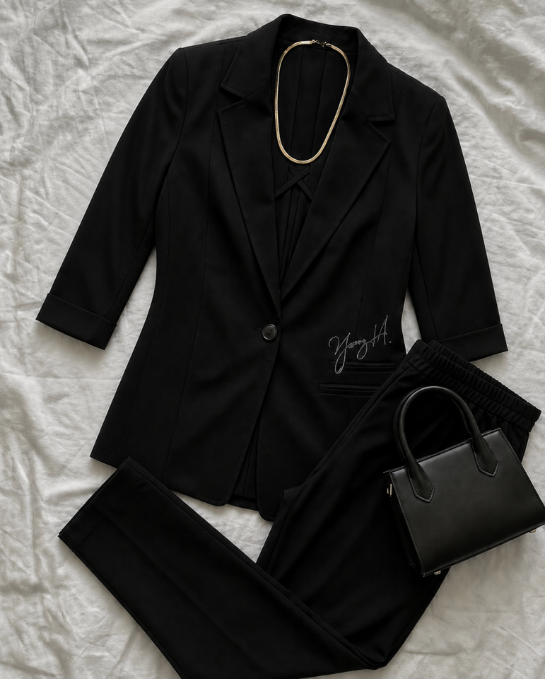 Alice Yazlık Blazer Ceket & Pantolon Takım - SİYAH