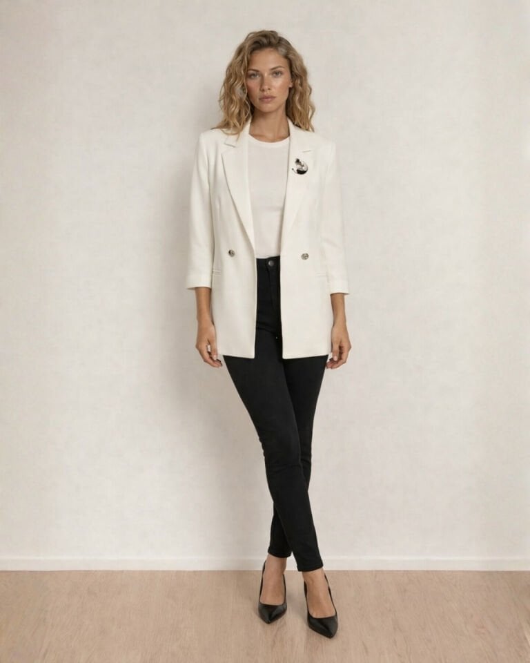 Gia Yazlık Blazer Ceket - BEYAZ