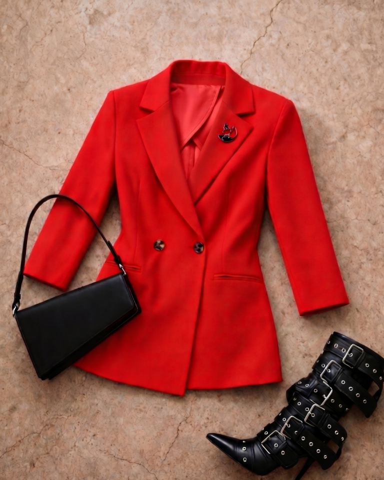 Gia Yazlık Blazer Ceket - KIRMIZI