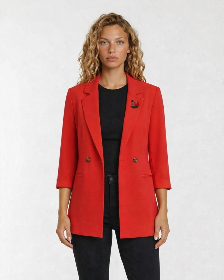 Gia Yazlık Blazer Ceket - KIRMIZI