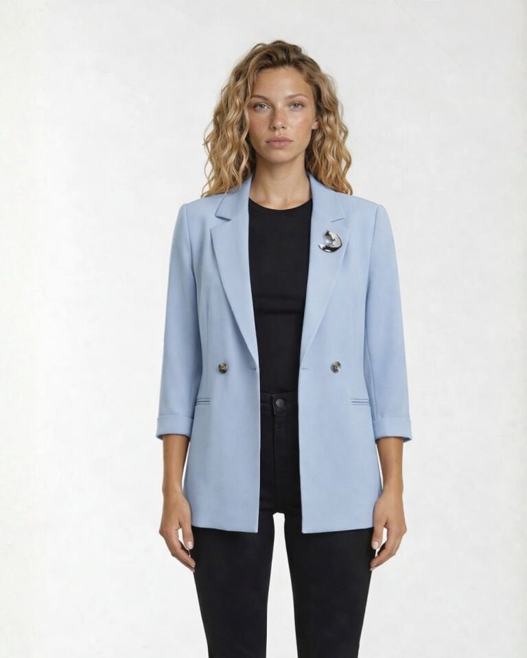 Gia Yazlık Blazer Ceket - BUZ MAVİ