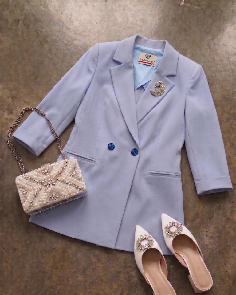 Gia Yazlık Blazer Ceket - BUZ MAVİ