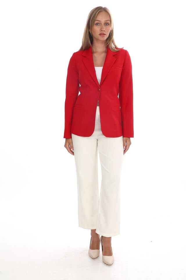 Önü Düğmeli Astarlı Ceket