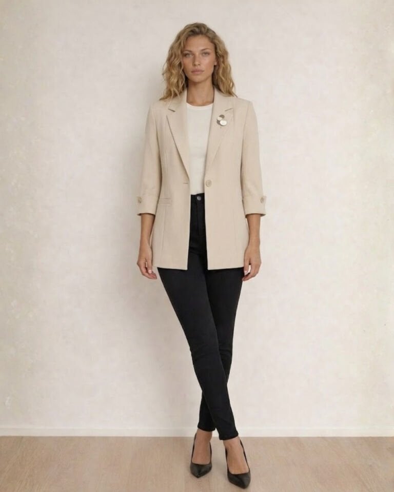 Sara Yazlık Blazer Ceket - BEJ