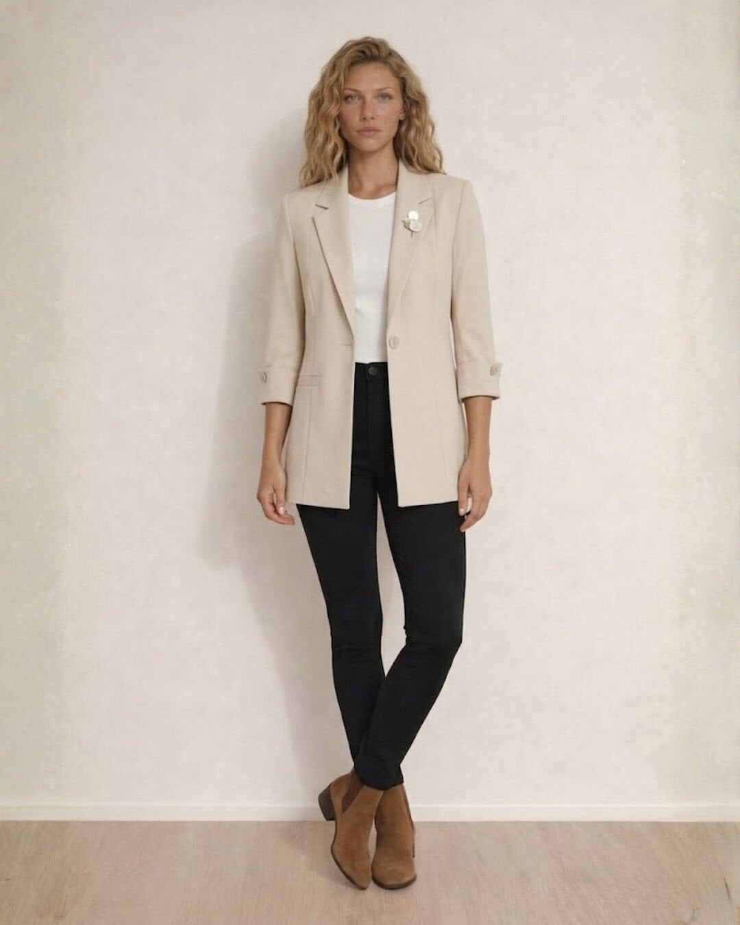 Sara Yazlık Blazer Ceket - BEJ