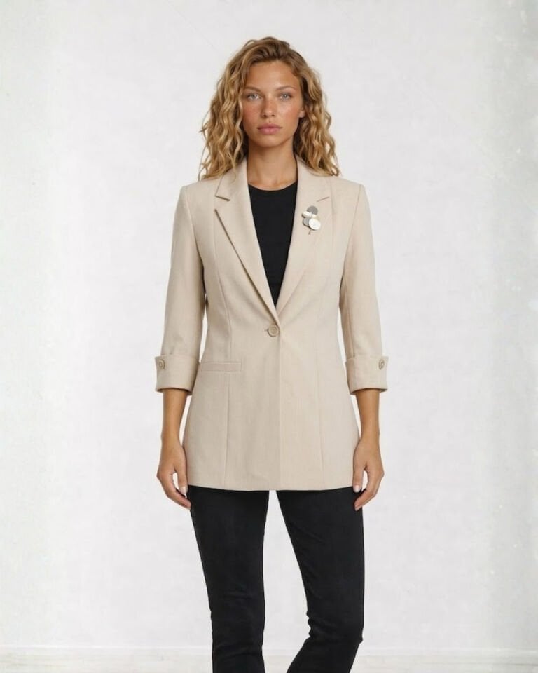 Sara Yazlık Blazer Ceket - BEJ