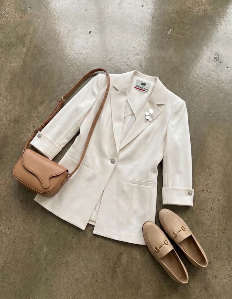 Sara Yazlık Blazer Ceket - BEYAZ
