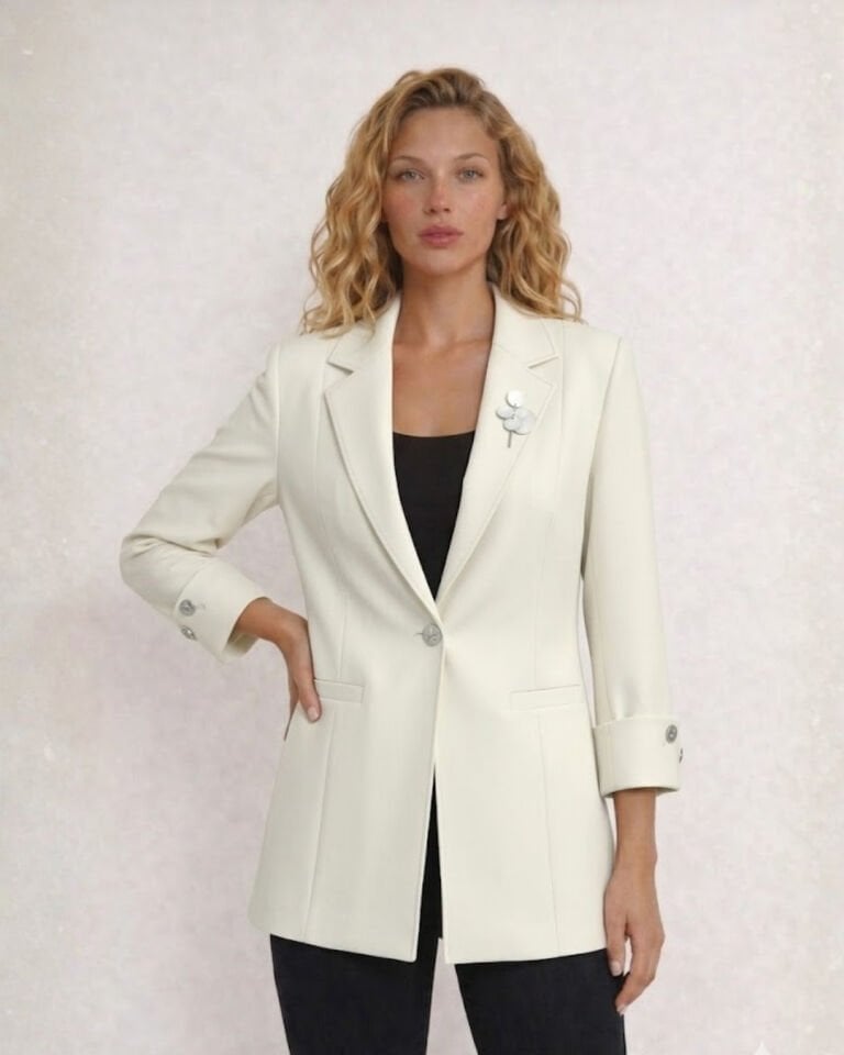 Sara Yazlık Blazer Ceket - BEYAZ