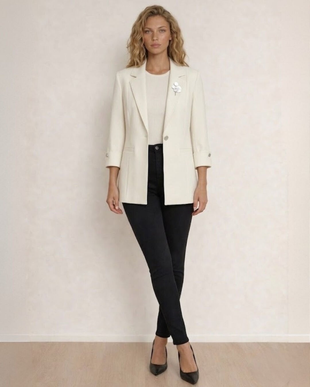 Sara Yazlık Blazer Ceket - BEYAZ
