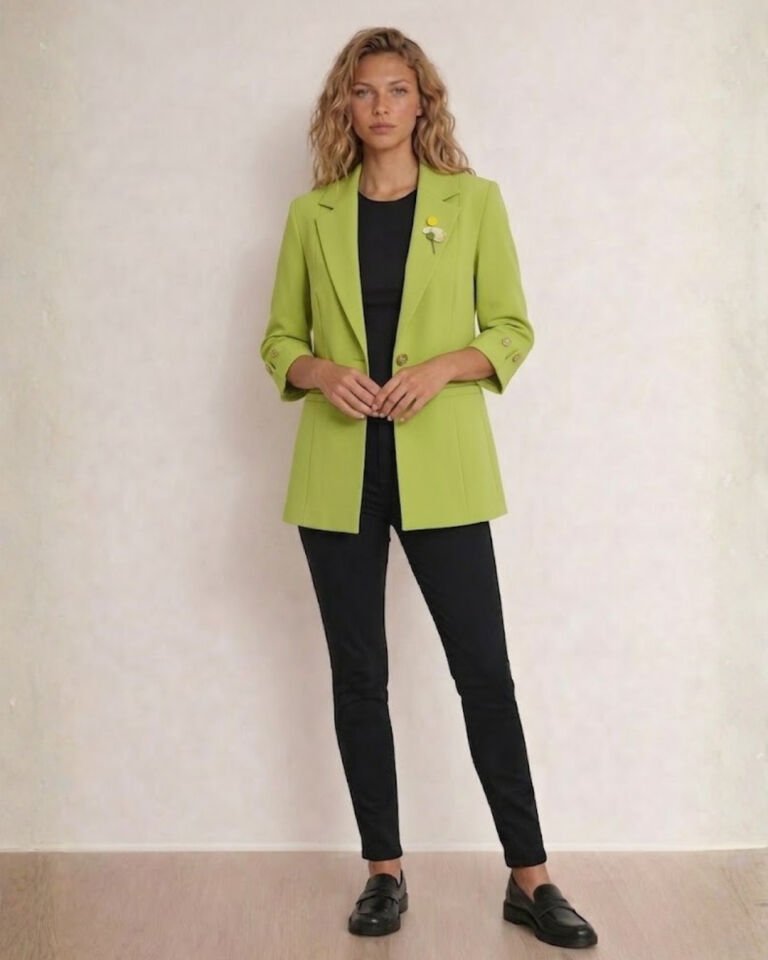 Sara Yazlık Blazer Ceket - FISTIK YEŞİLİ