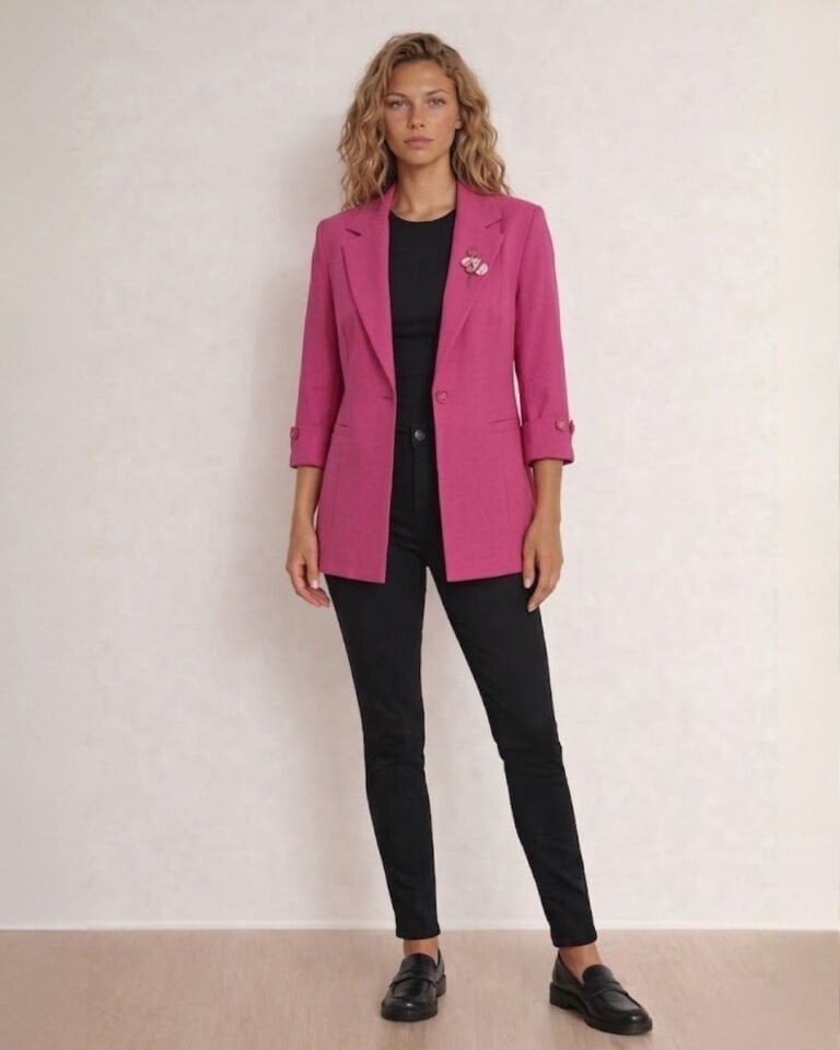 Sara Yazlık Blazer Ceket - PEMBE