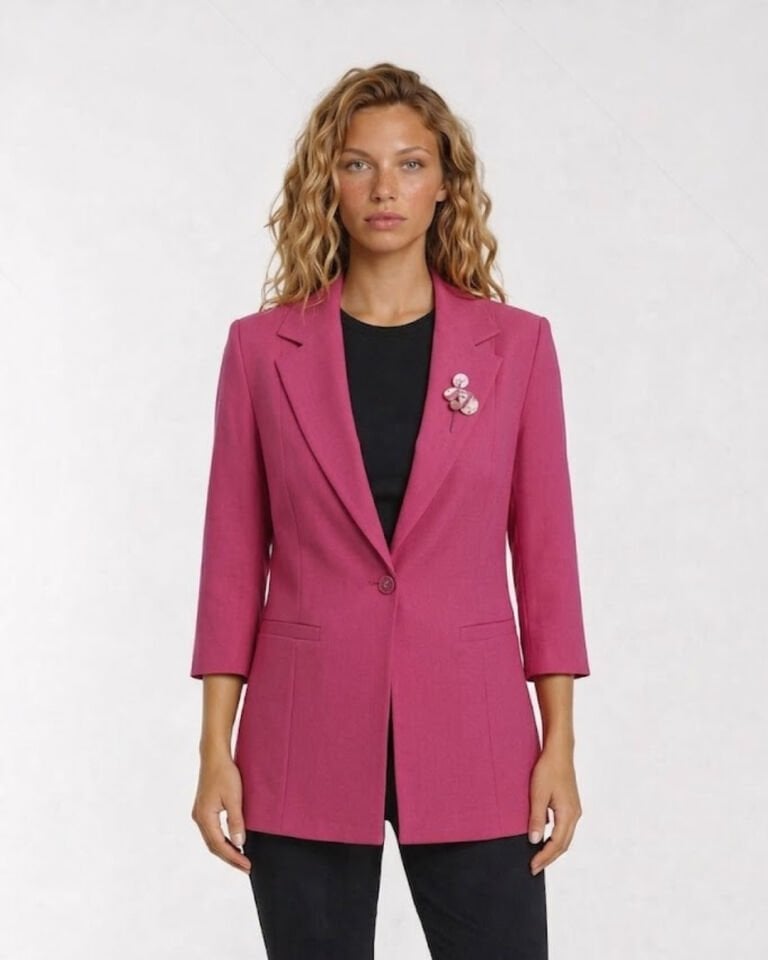 Sara Yazlık Blazer Ceket - PEMBE