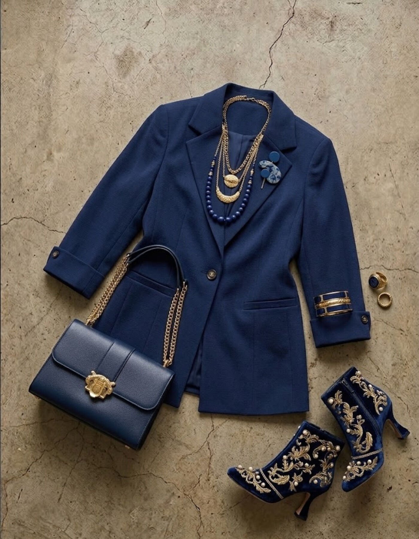 Sara Yazlık Blazer Ceket - SAKS MAVİ