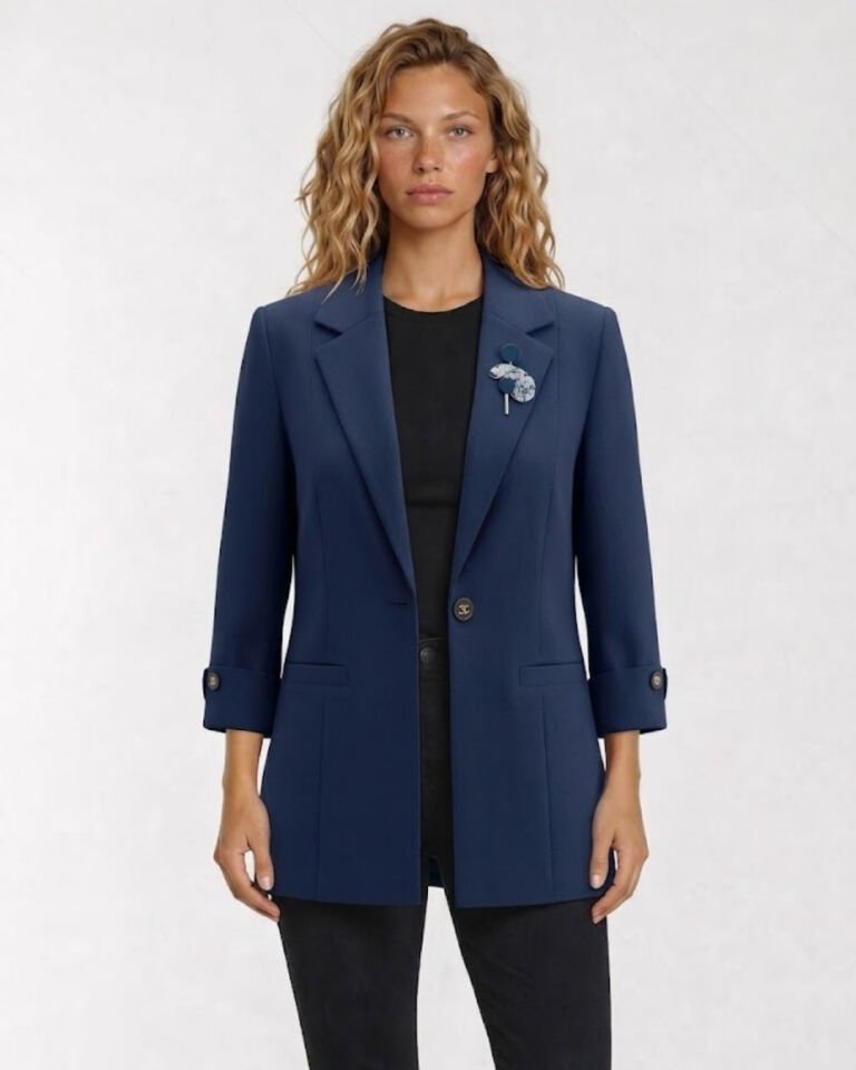 Sara Yazlık Blazer Ceket - SAKS MAVİ