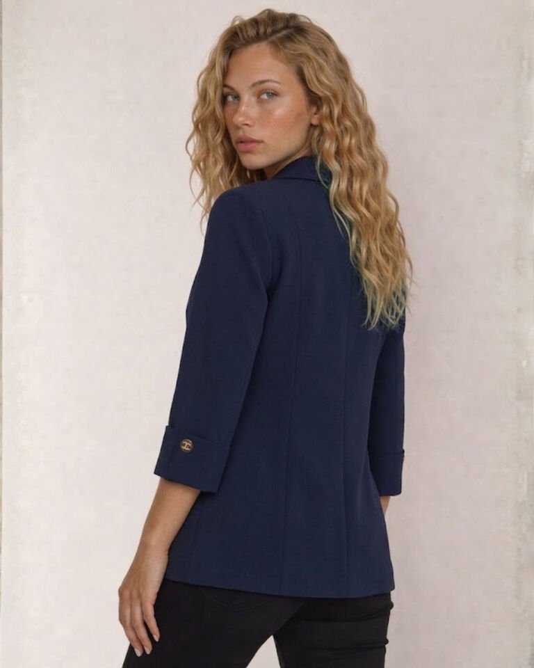 Sara Yazlık Blazer Ceket - SAKS MAVİ