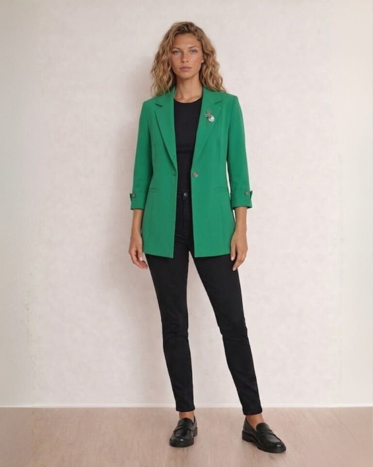 Sara Yazlık Blazer Ceket - YEŞİL