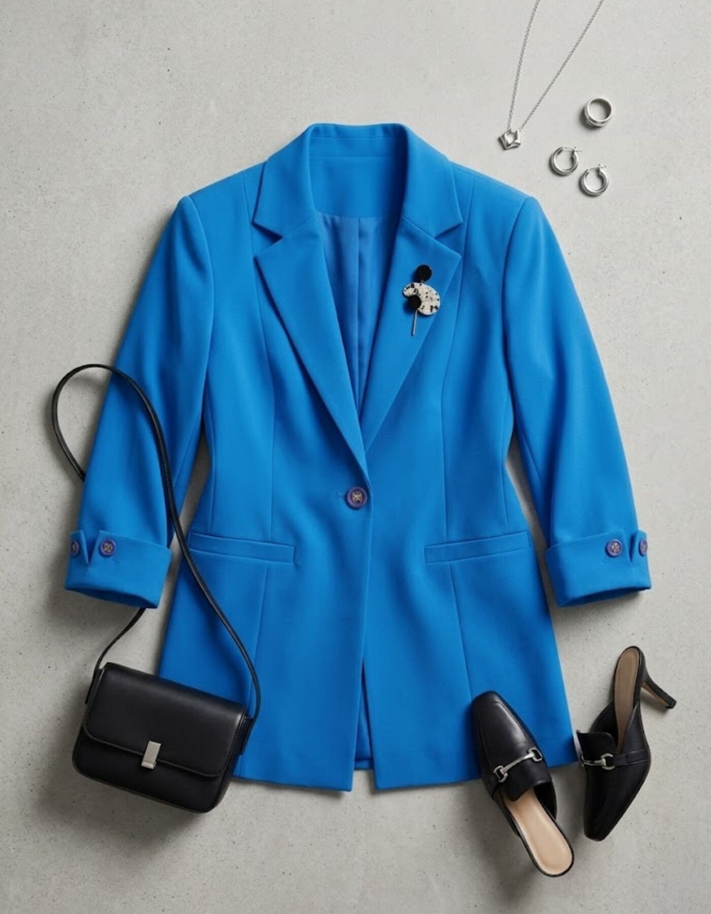 Sara Yazlık Blazer Ceket - TURKUAZ
