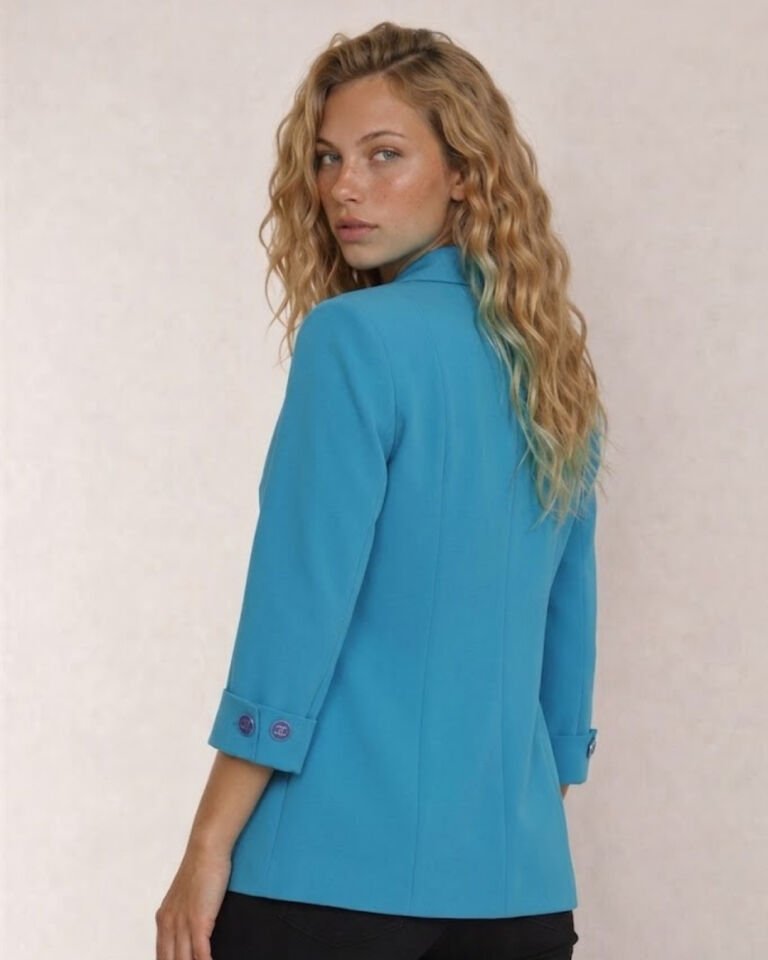 Sara Yazlık Blazer Ceket - TURKUAZ