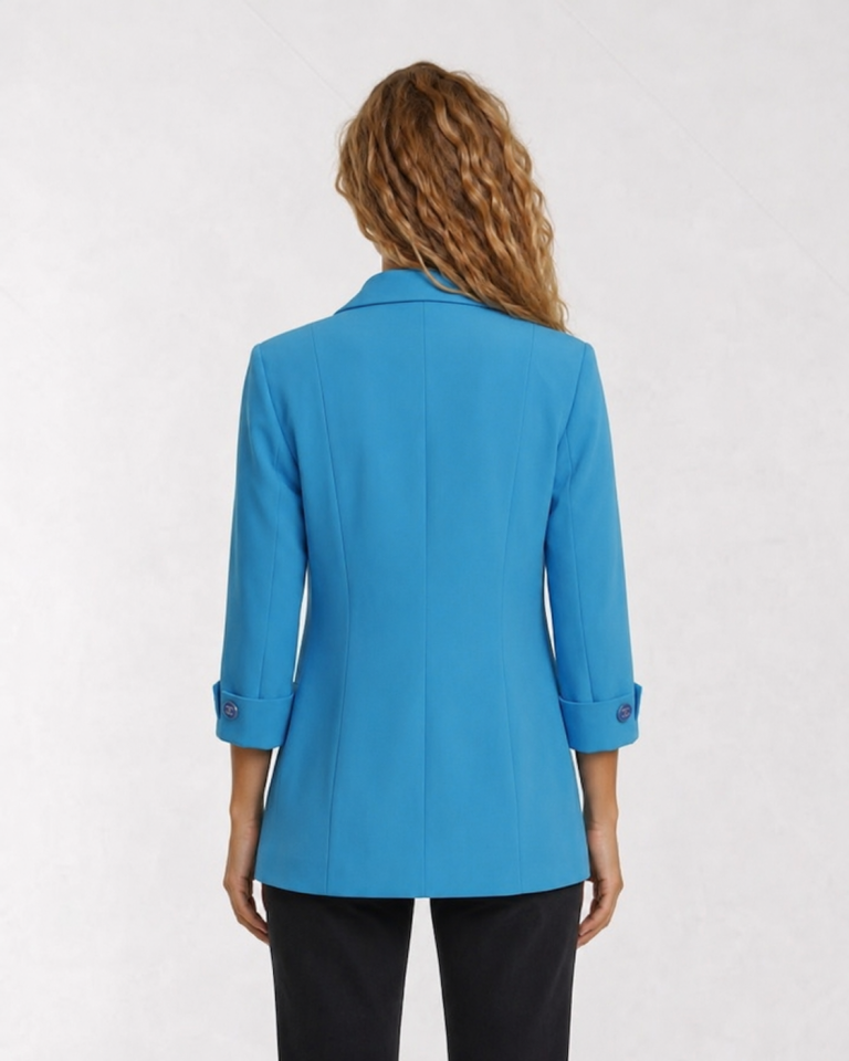 Sara Yazlık Blazer Ceket - TURKUAZ