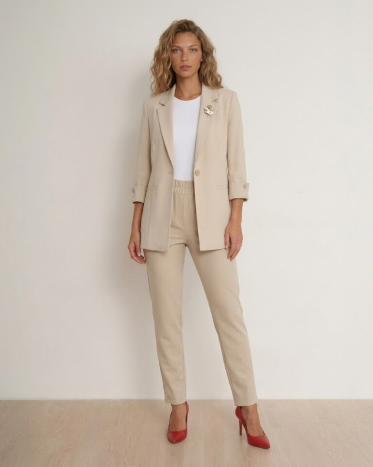 Sara Yazlık Blazer Ceket & Pantolon Takım - BEJ