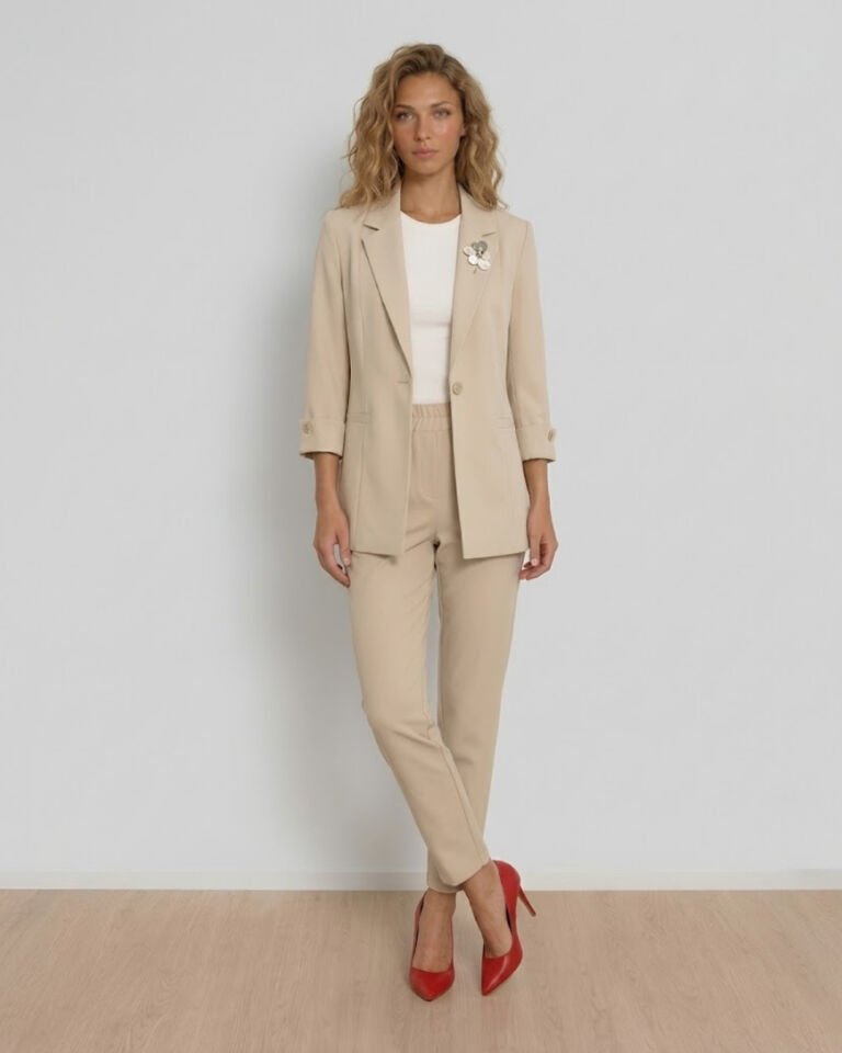 Sara Yazlık Blazer Ceket & Pantolon Takım - BEJ