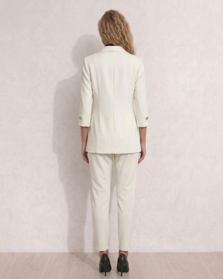 Sara Yazlık Blazer Ceket & Pantolon Takım - BEYAZ