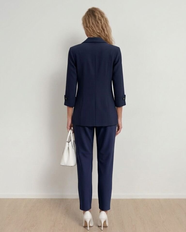Sara Yazlık Blazer Ceket & Pantolon Takım - LACİVERT