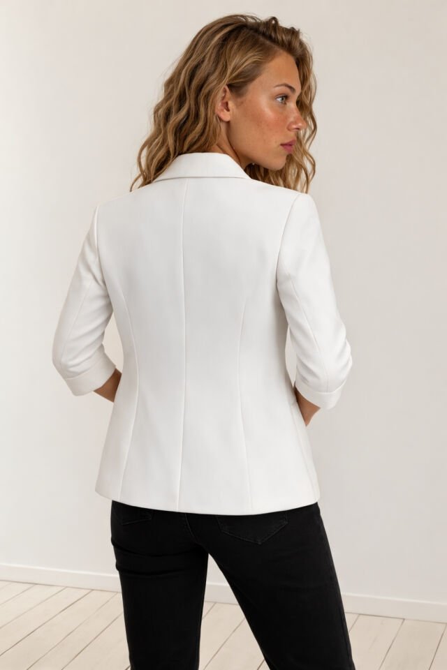 Cara Blazer Ceket - BEYAZ