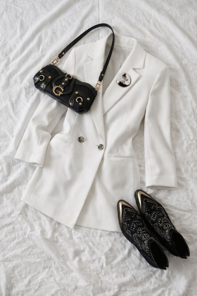 Cara Blazer Ceket - BEYAZ