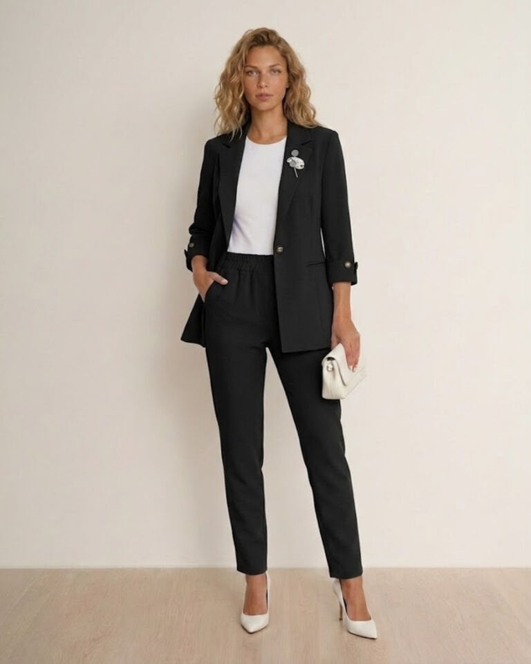 Sara Yazlık Blazer Ceket & Pantolon Takım - SİYAH
