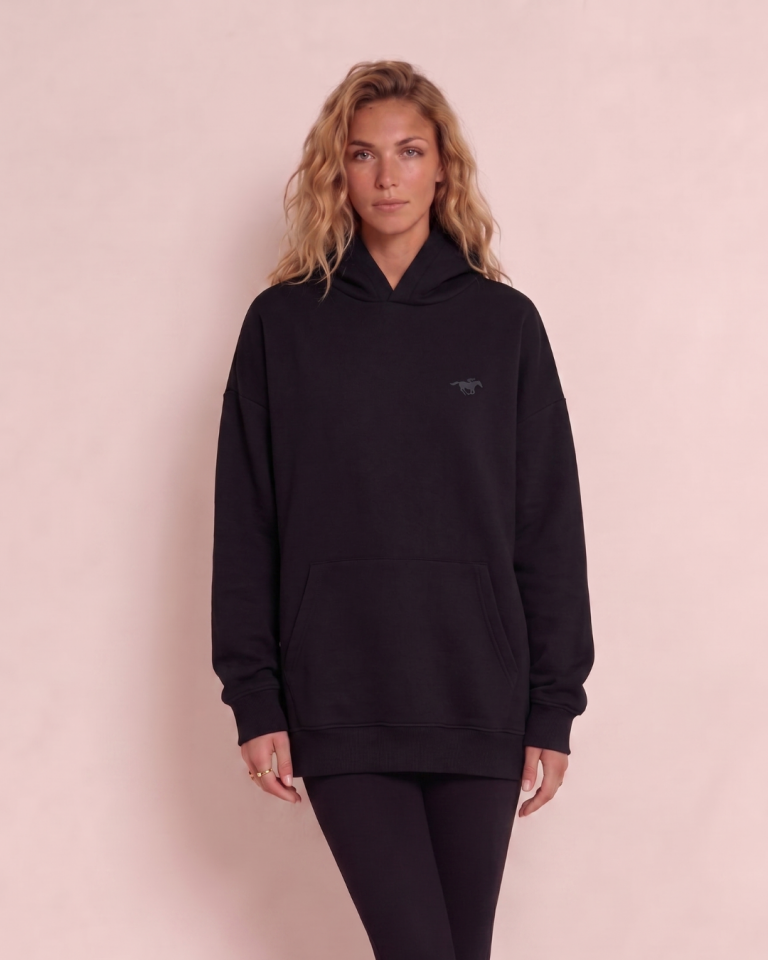 Oversize Kadın Siyah Swearshirt