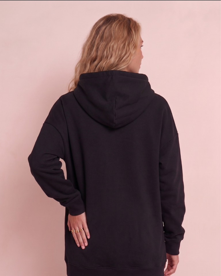 Oversize Kadın Siyah Swearshirt