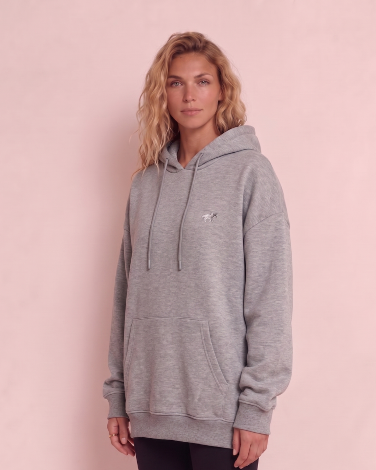 Oversize Kadın Gri Swearshirt