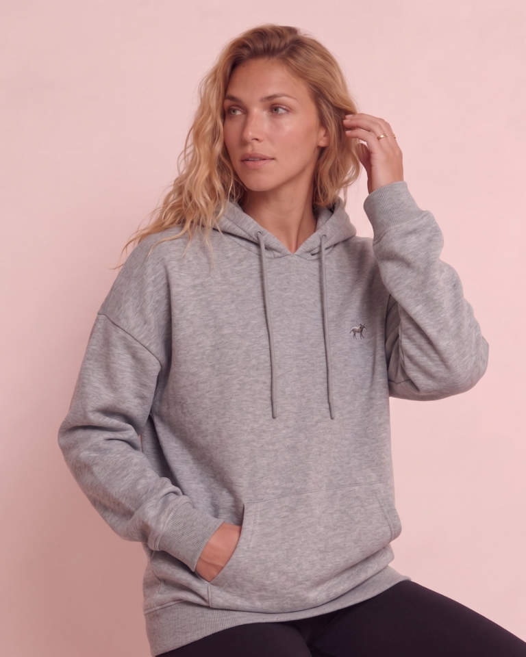 Oversize Kadın Gri Swearshirt
