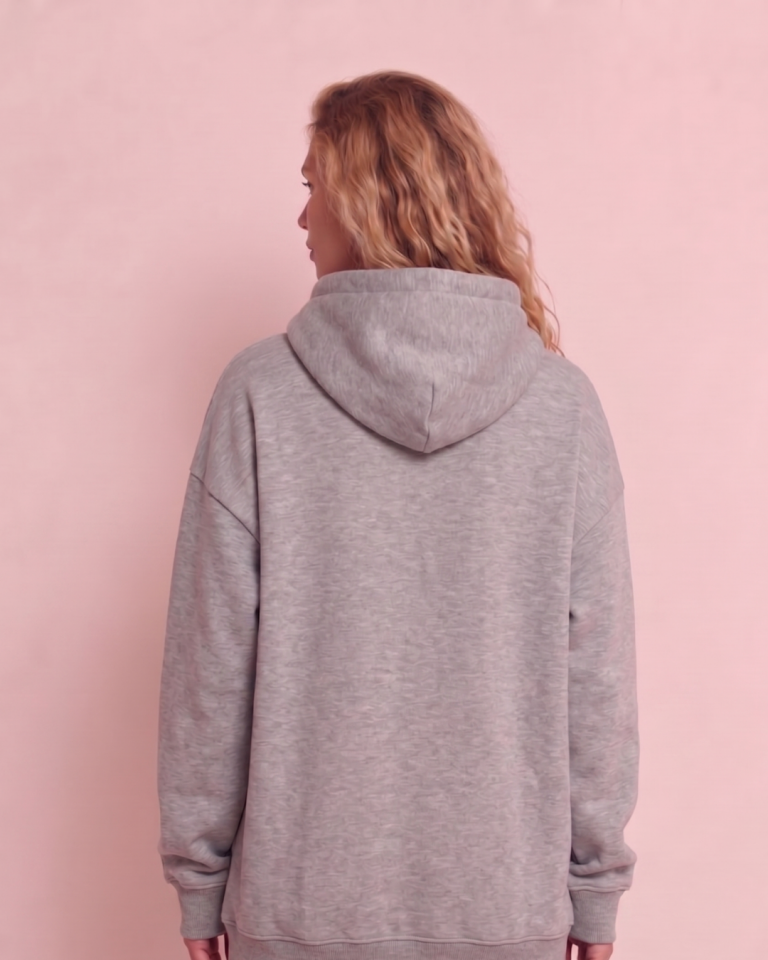 Oversize Kadın Gri Swearshirt