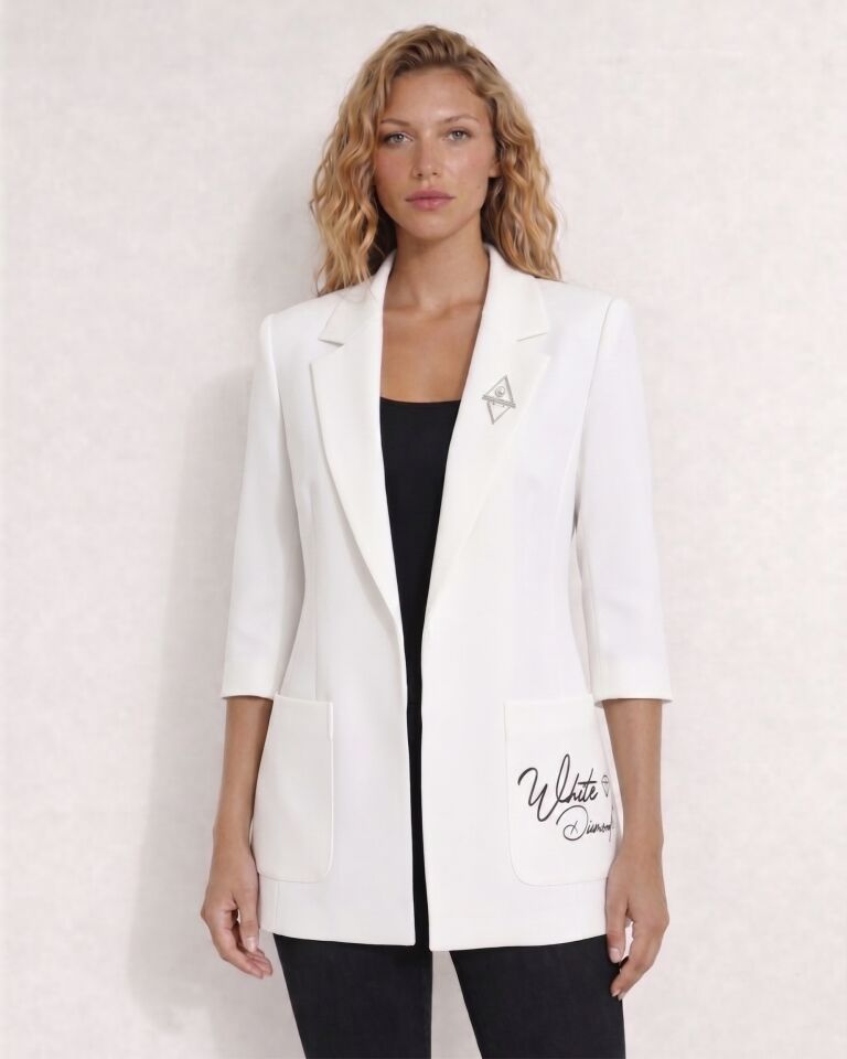 Emma Yazlık Blazer Ceket - BEYAZ