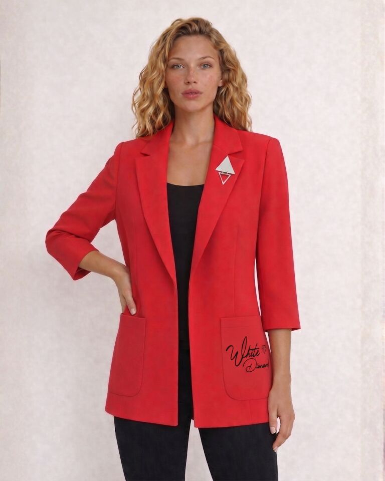 Emma Yazlık Blazer Ceket - KIRMIZI